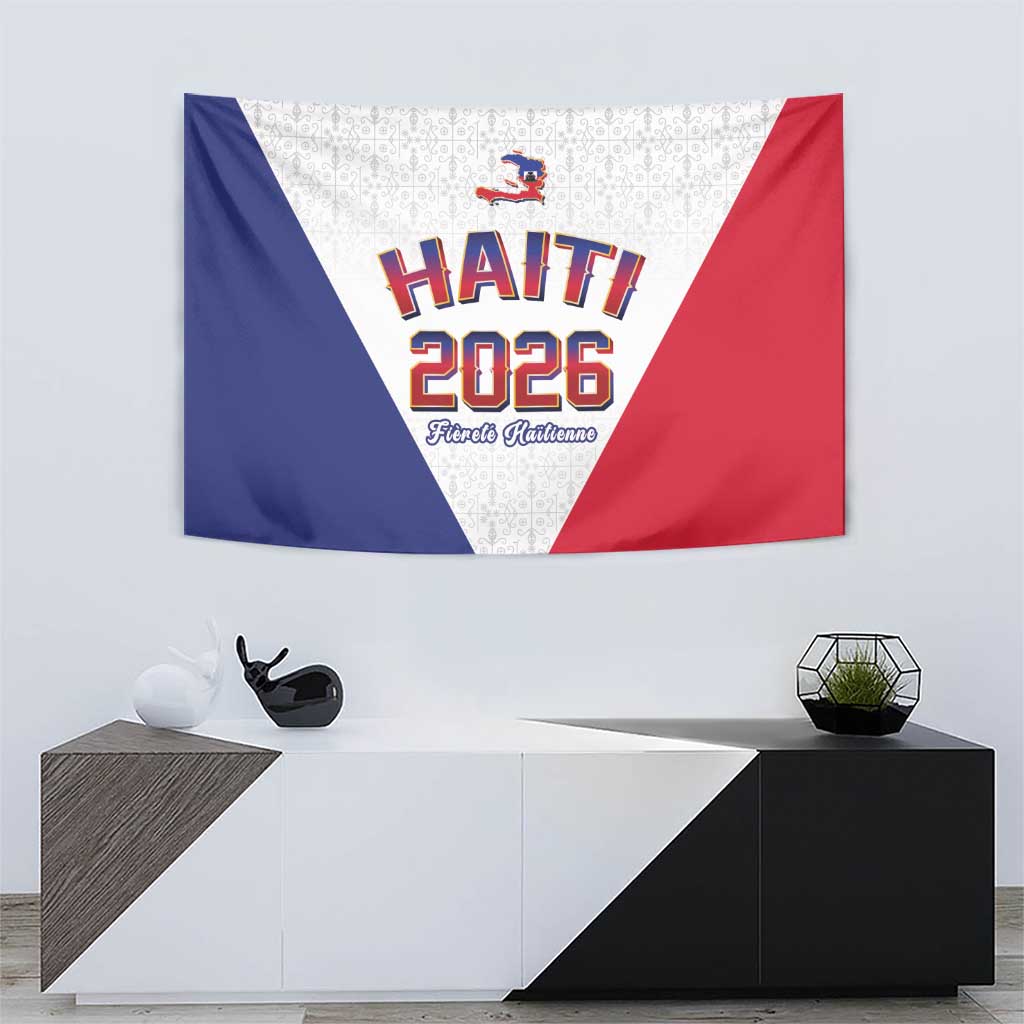 World Football Haiti 2026 Tapestry Haiti est de Retour White Voodoo Veve Spirits - Wonder Print Shop