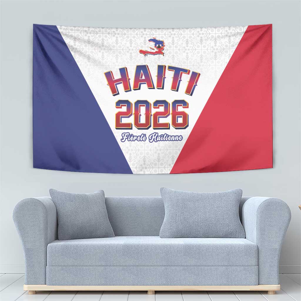World Football Haiti 2026 Tapestry Haiti est de Retour White Voodoo Veve Spirits - Wonder Print Shop