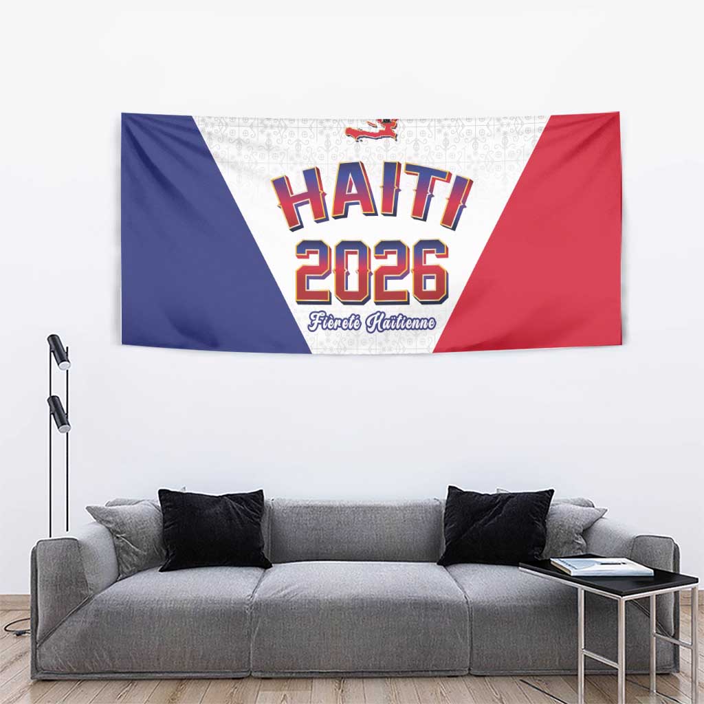 World Football Haiti 2026 Tapestry Haiti est de Retour White Voodoo Veve Spirits - Wonder Print Shop