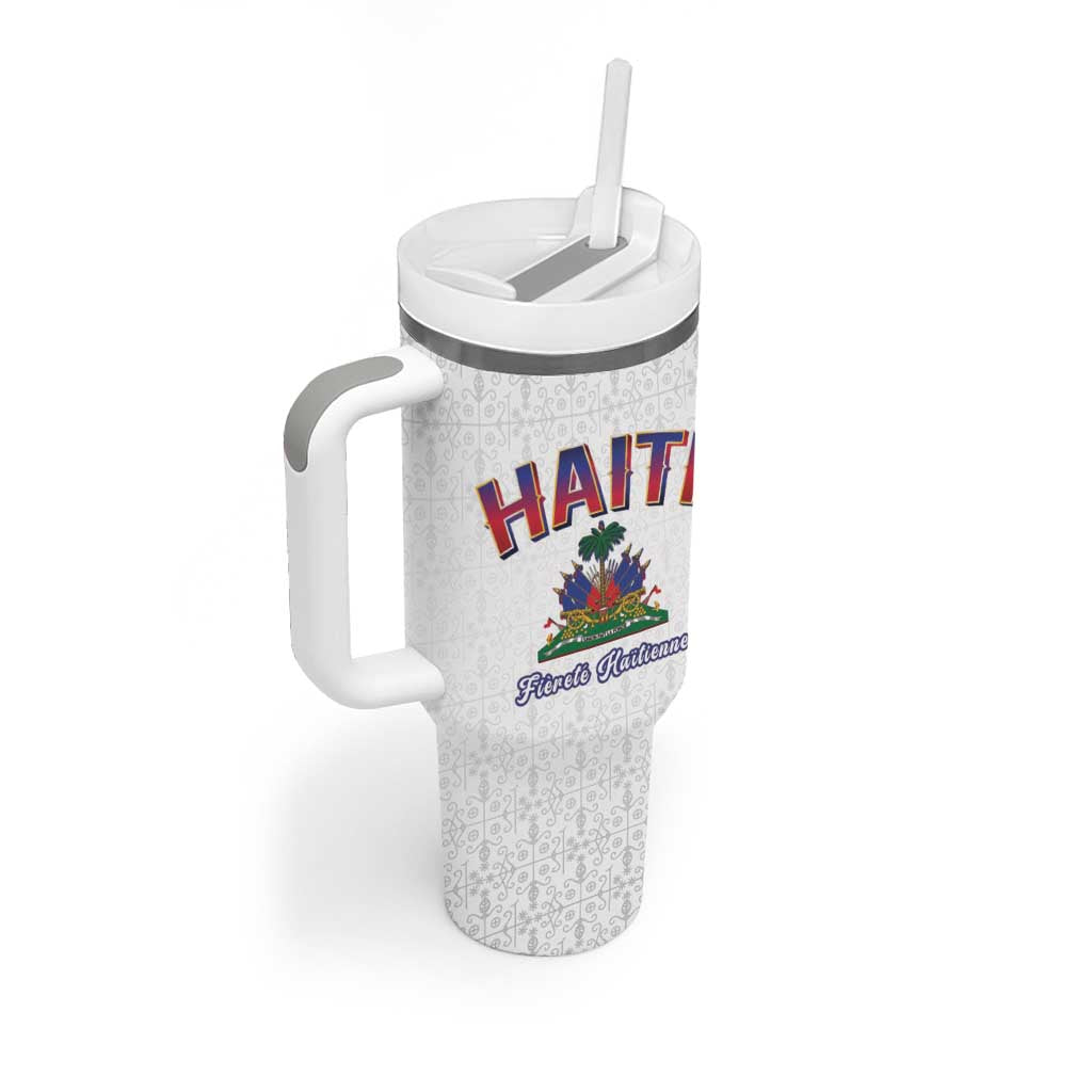 World Football Haiti 2026 Tumbler With Handle Haiti est de Retour White Voodoo Veve Spirits - Wonder Print Shop