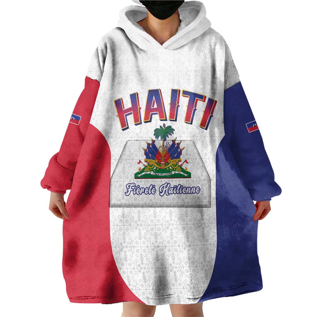 World Football Haiti 2026 Wearable Blanket Hoodie Haiti est de Retour White Voodoo Veve Spirits - Wonder Print Shop