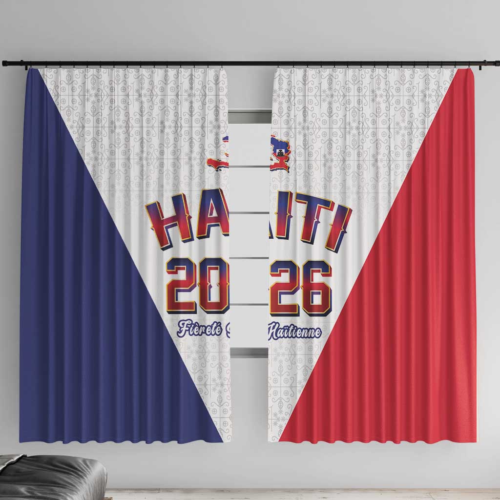 World Football Haiti 2026 Window Curtain Haiti est de Retour White Voodoo Veve Spirits - Wonder Print Shop