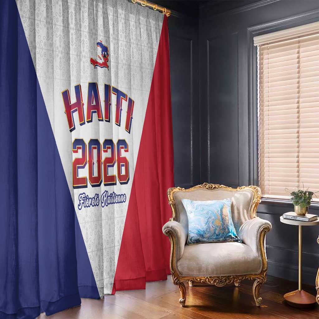 World Football Haiti 2026 Window Curtain Haiti est de Retour White Voodoo Veve Spirits - Wonder Print Shop