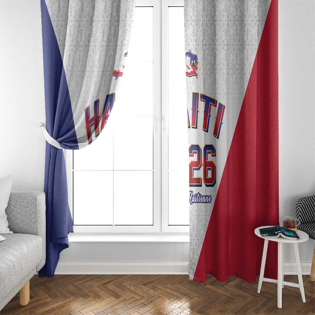 World Football Haiti 2026 Window Curtain Haiti est de Retour White Voodoo Veve Spirits - Wonder Print Shop