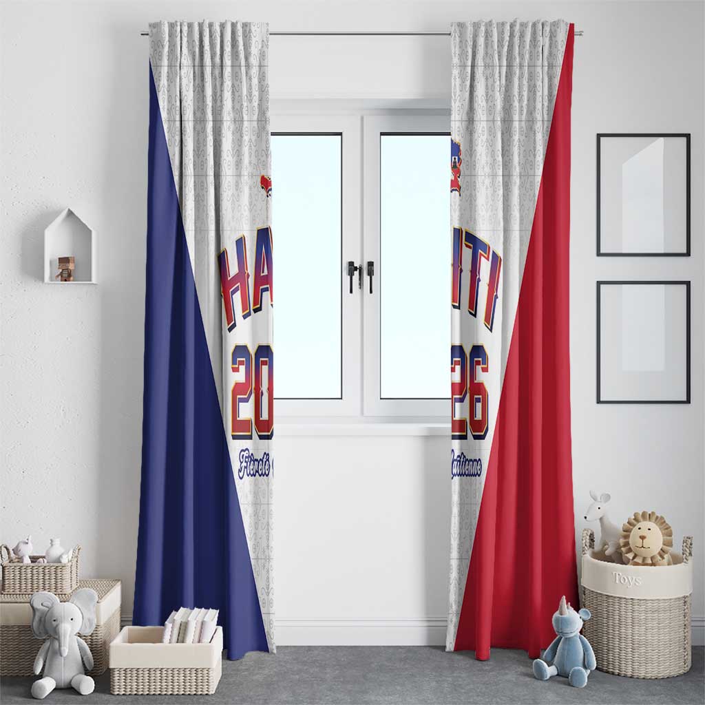 World Football Haiti 2026 Window Curtain Haiti est de Retour White Voodoo Veve Spirits - Wonder Print Shop