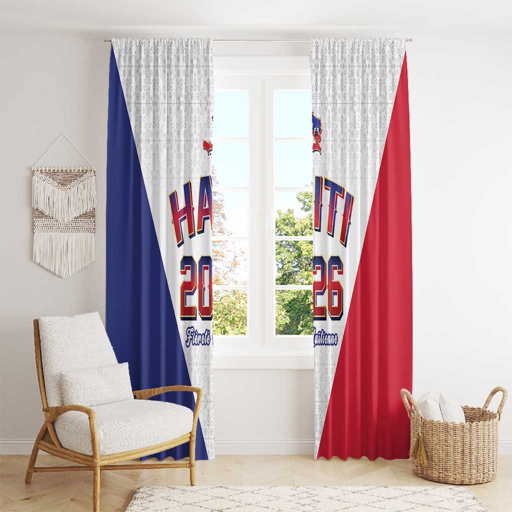World Football Haiti 2026 Window Curtain Haiti est de Retour White Voodoo Veve Spirits - Wonder Print Shop