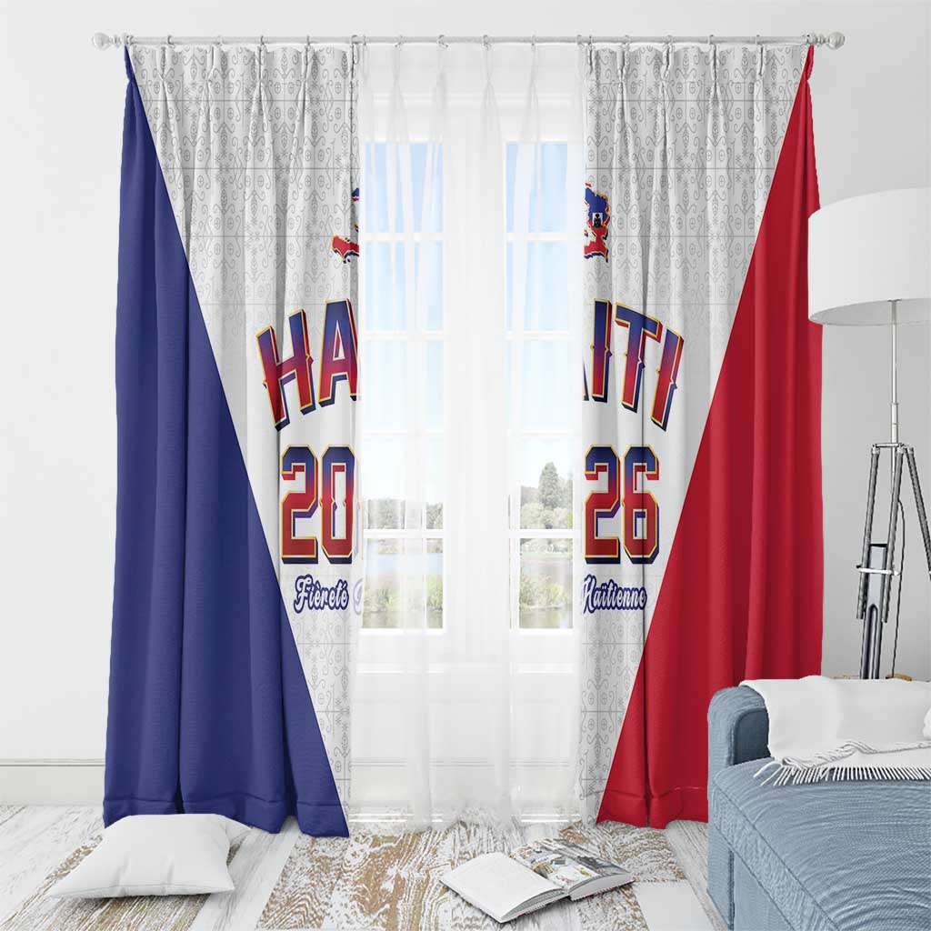World Football Haiti 2026 Window Curtain Haiti est de Retour White Voodoo Veve Spirits - Wonder Print Shop