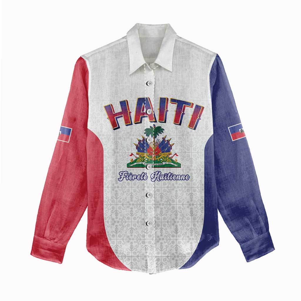 World Football Haiti 2026 Women Casual Shirt Haiti est de Retour White Voodoo Veve Spirits - Wonder Print Shop