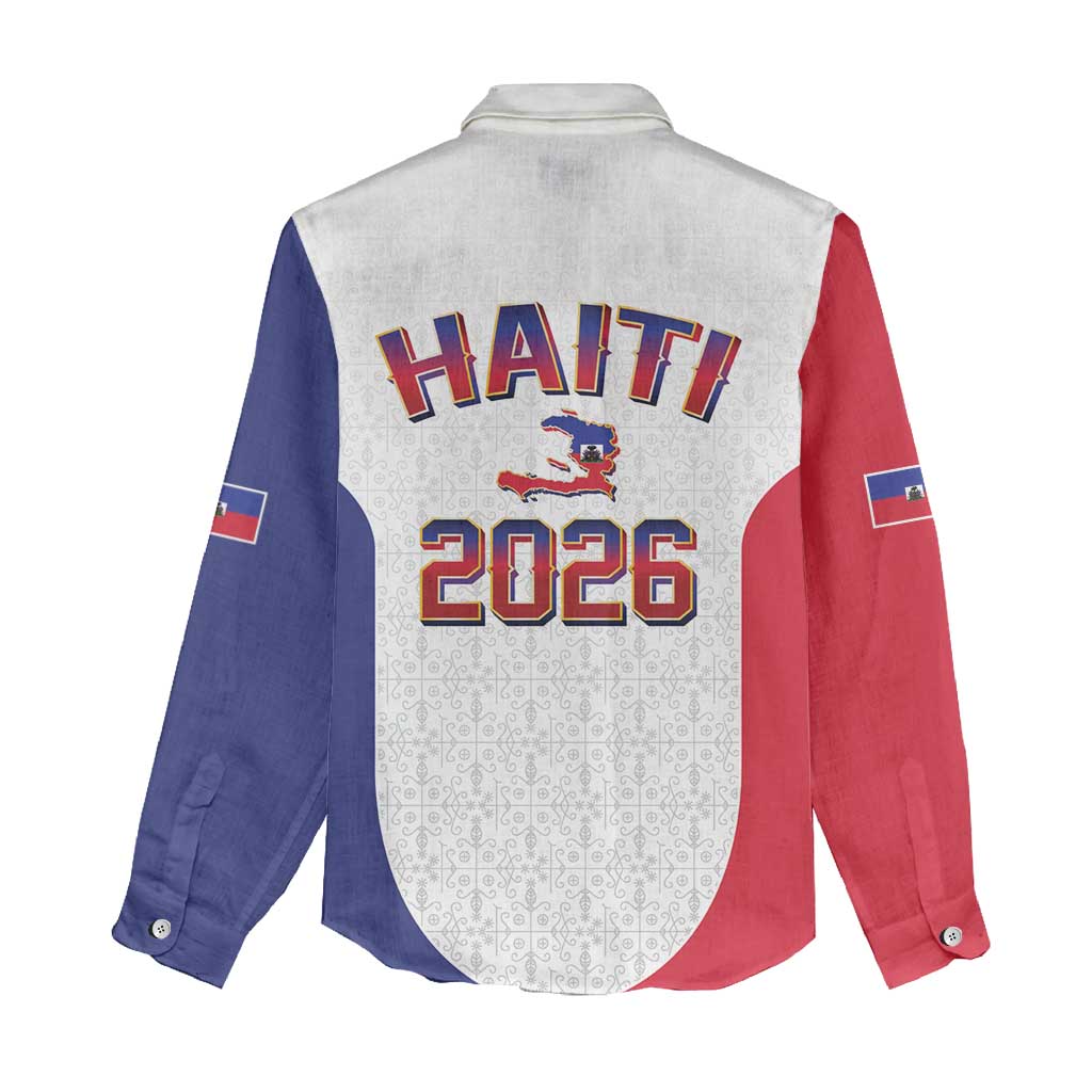 World Football Haiti 2026 Women Casual Shirt Haiti est de Retour White Voodoo Veve Spirits - Wonder Print Shop