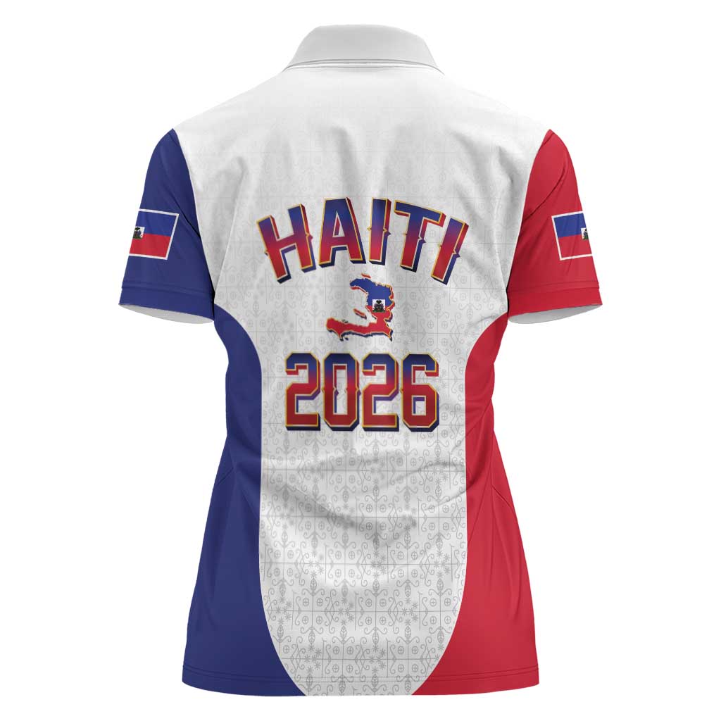 World Football Haiti 2026 Women Polo Shirt Haiti est de Retour White Voodoo Veve Spirits - Wonder Print Shop