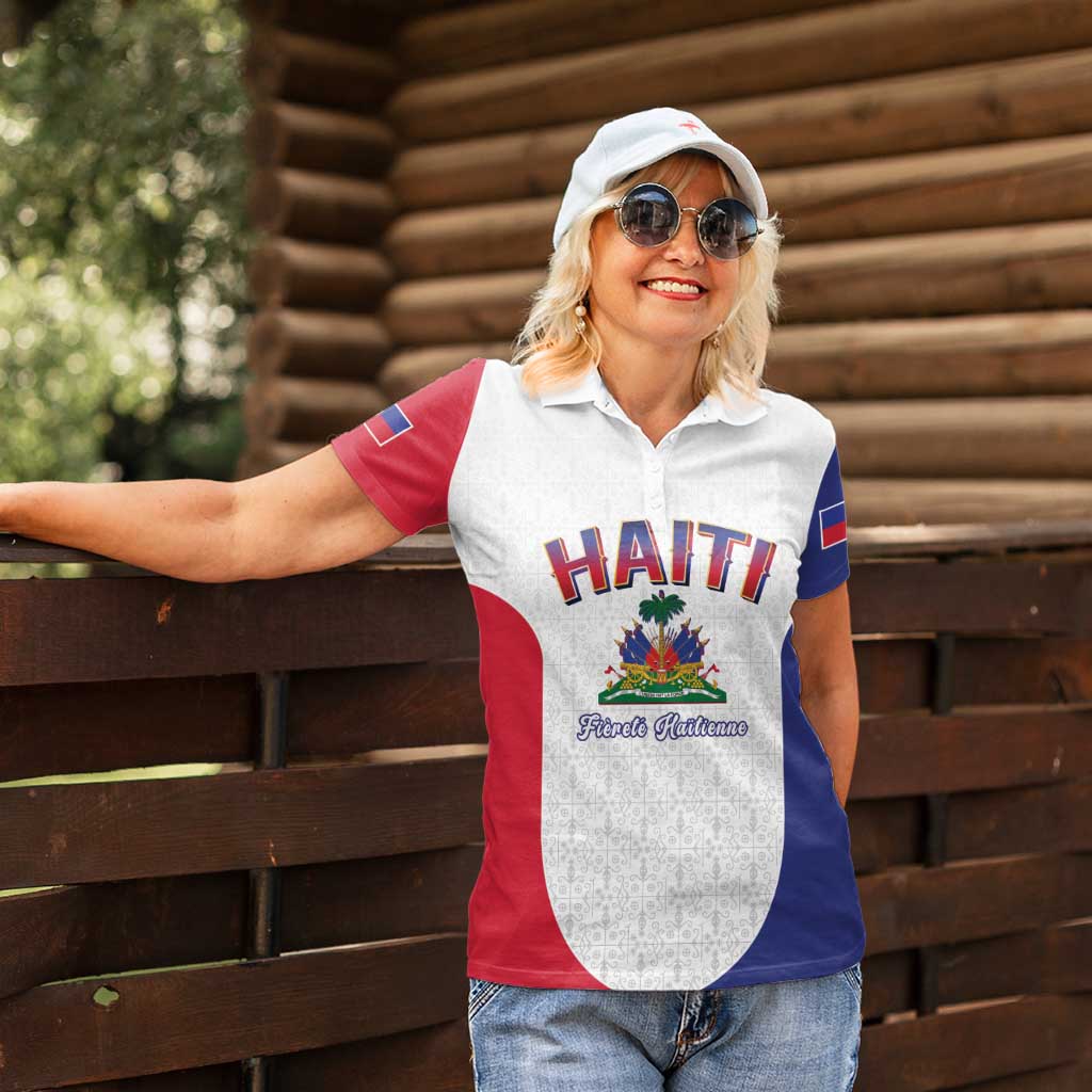World Football Haiti 2026 Women Polo Shirt Haiti est de Retour White Voodoo Veve Spirits - Wonder Print Shop