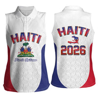 World Football Haiti 2026 Women Sleeveless Polo Shirt Haiti est de Retour White Voodoo Veve Spirits - Wonder Print Shop