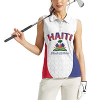 World Football Haiti 2026 Women Sleeveless Polo Shirt Haiti est de Retour White Voodoo Veve Spirits - Wonder Print Shop