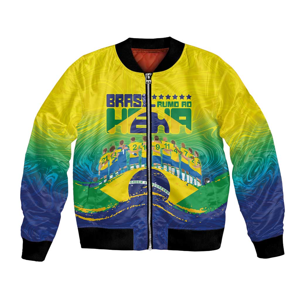 Custom Brazil WC26 Future Champions Bomber Jacket Brasil Rumo Ao Hexa - Wonder Print Shop