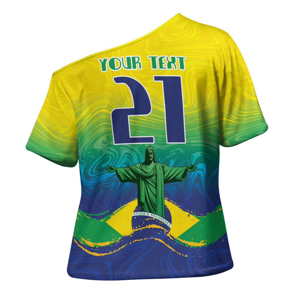Custom Brazil WC26 Future Champions Cross Shoulder Shirt Brasil Rumo Ao Hexa - Wonder Print Shop