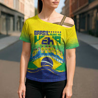 Custom Brazil WC26 Future Champions Cross Shoulder Shirt Brasil Rumo Ao Hexa - Wonder Print Shop
