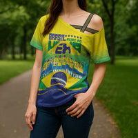 Custom Brazil WC26 Future Champions Cross Shoulder Shirt Brasil Rumo Ao Hexa - Wonder Print Shop