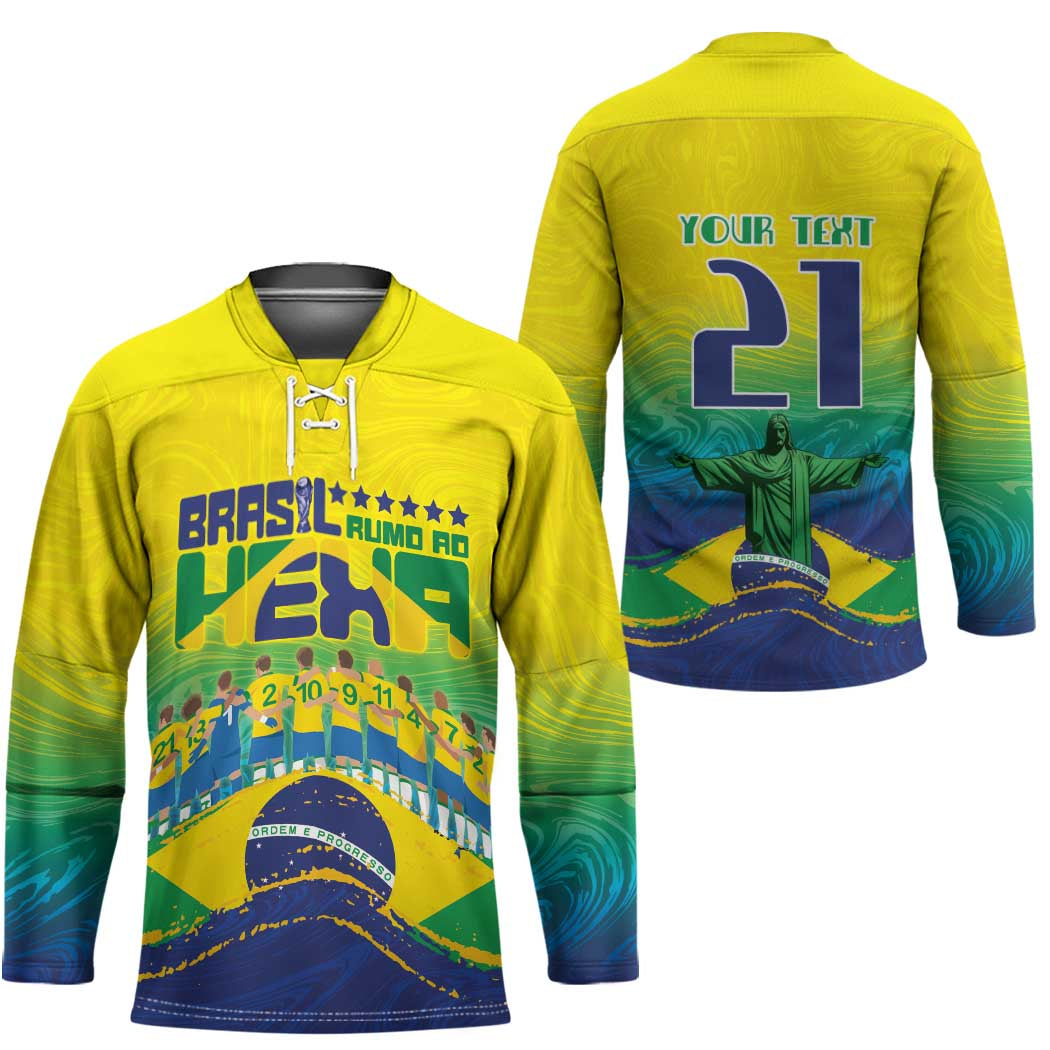 Custom Brazil WC26 Future Champions Hockey Jersey Brasil Rumo Ao Hexa - Wonder Print Shop