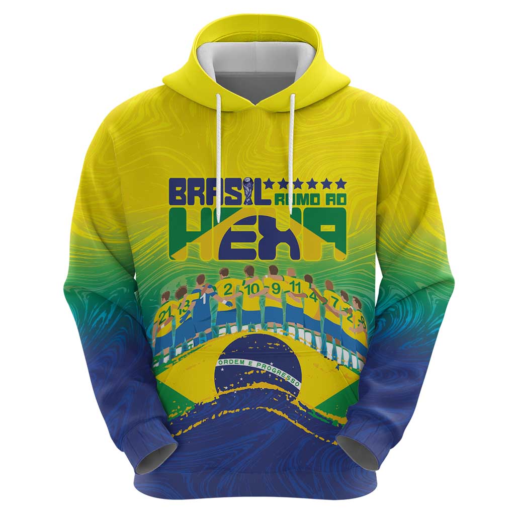 Custom Brazil WC26 Future Champions Hoodie Brasil Rumo Ao Hexa - Wonder Print Shop