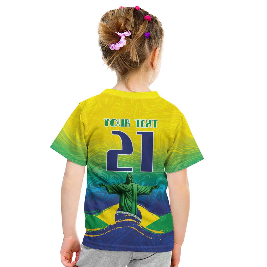Custom Brazil WC26 Future Champions Kid T Shirt Brasil Rumo Ao Hexa - Wonder Print Shop