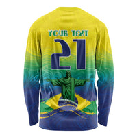Custom Brazil WC26 Future Champions Long Sleeve Shirt Brasil Rumo Ao Hexa - Wonder Print Shop