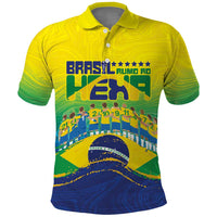 Custom Brazil WC26 Future Champions Polo Shirt Brasil Rumo Ao Hexa - Wonder Print Shop
