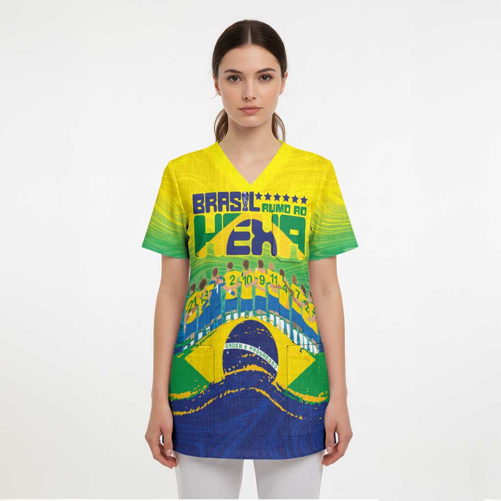 Custom Brazil WC26 Future Champions Scrub Top Brasil Rumo Ao Hexa - Wonder Print Shop