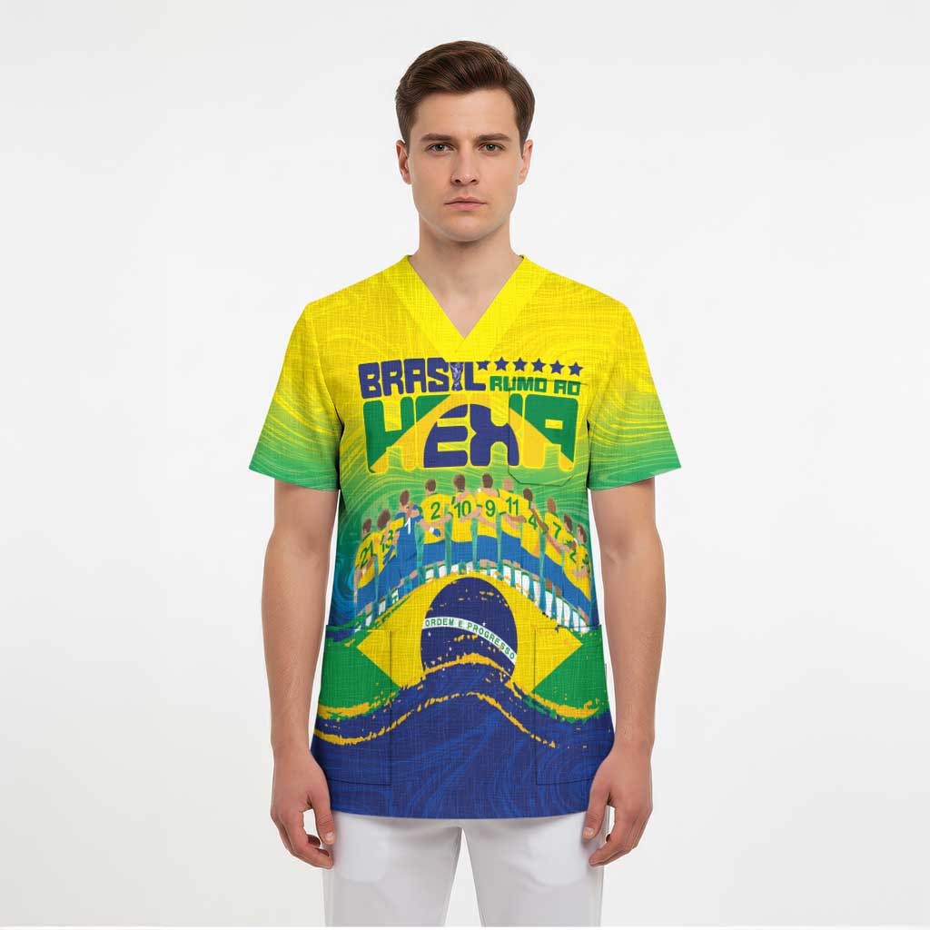 Custom Brazil WC26 Future Champions Scrub Top Brasil Rumo Ao Hexa - Wonder Print Shop