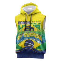 Custom Brazil WC26 Future Champions Sleeveless Hoodie Brasil Rumo Ao Hexa - Wonder Print Shop