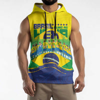 Custom Brazil WC26 Future Champions Sleeveless Hoodie Brasil Rumo Ao Hexa - Wonder Print Shop