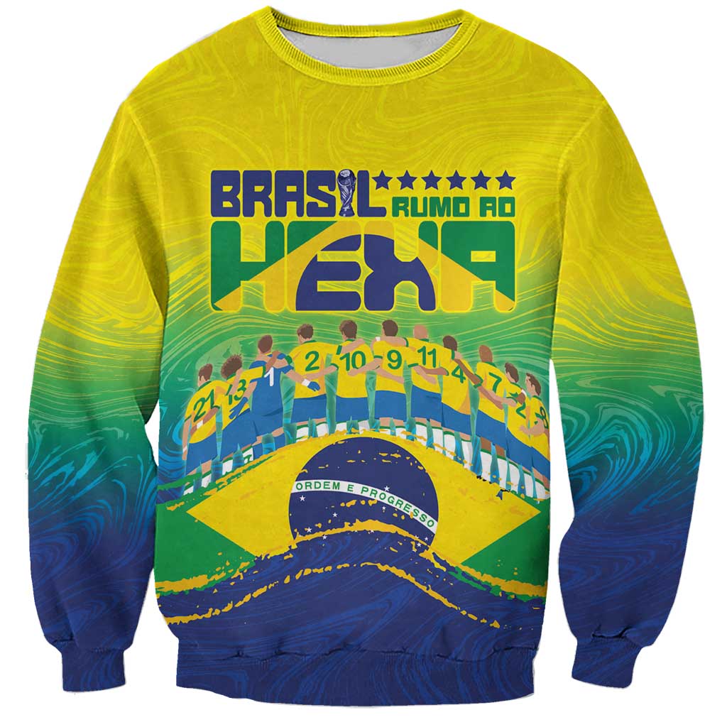Custom Brazil WC26 Future Champions Sweatshirt Brasil Rumo Ao Hexa - Wonder Print Shop