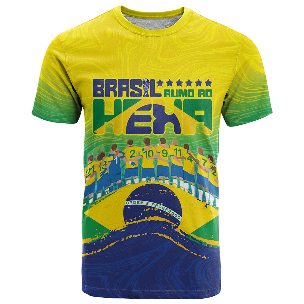 Custom Brazil WC26 Future Champions T Shirt Brasil Rumo Ao Hexa - Wonder Print Shop