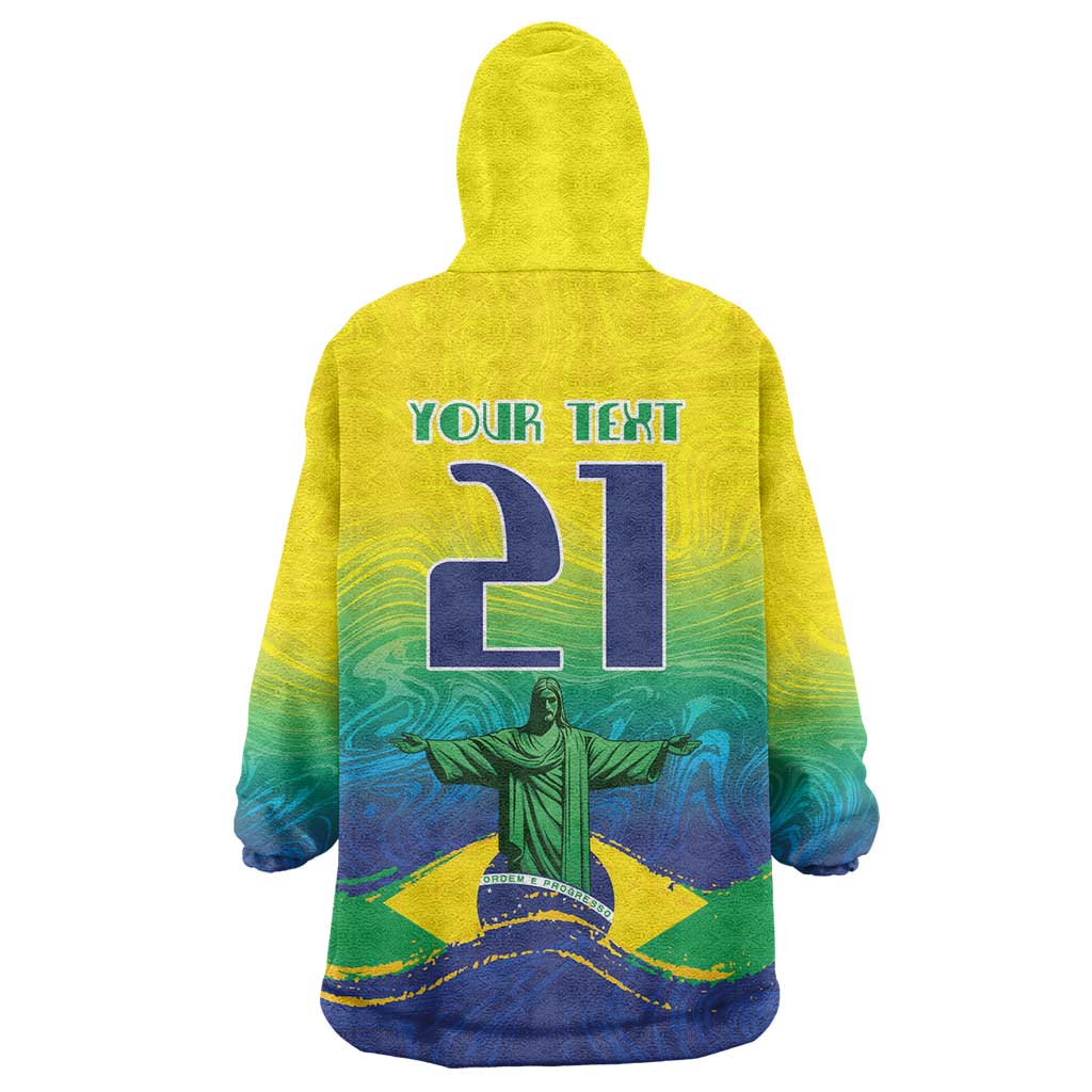 Custom Brazil WC26 Future Champions Wearable Blanket Hoodie Brasil Rumo Ao Hexa - Wonder Print Shop