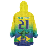 Custom Brazil WC26 Future Champions Wearable Blanket Hoodie Brasil Rumo Ao Hexa - Wonder Print Shop