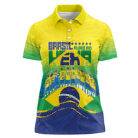 Custom Brazil WC26 Future Champions Women Polo Shirt Brasil Rumo Ao Hexa - Wonder Print Shop