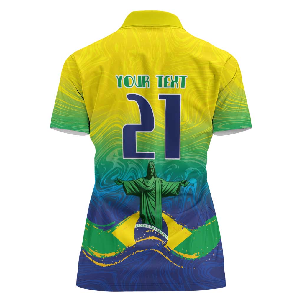 Custom Brazil WC26 Future Champions Women Polo Shirt Brasil Rumo Ao Hexa - Wonder Print Shop