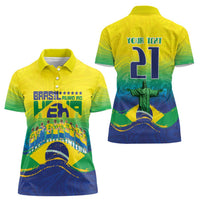 Custom Brazil WC26 Future Champions Women Polo Shirt Brasil Rumo Ao Hexa - Wonder Print Shop