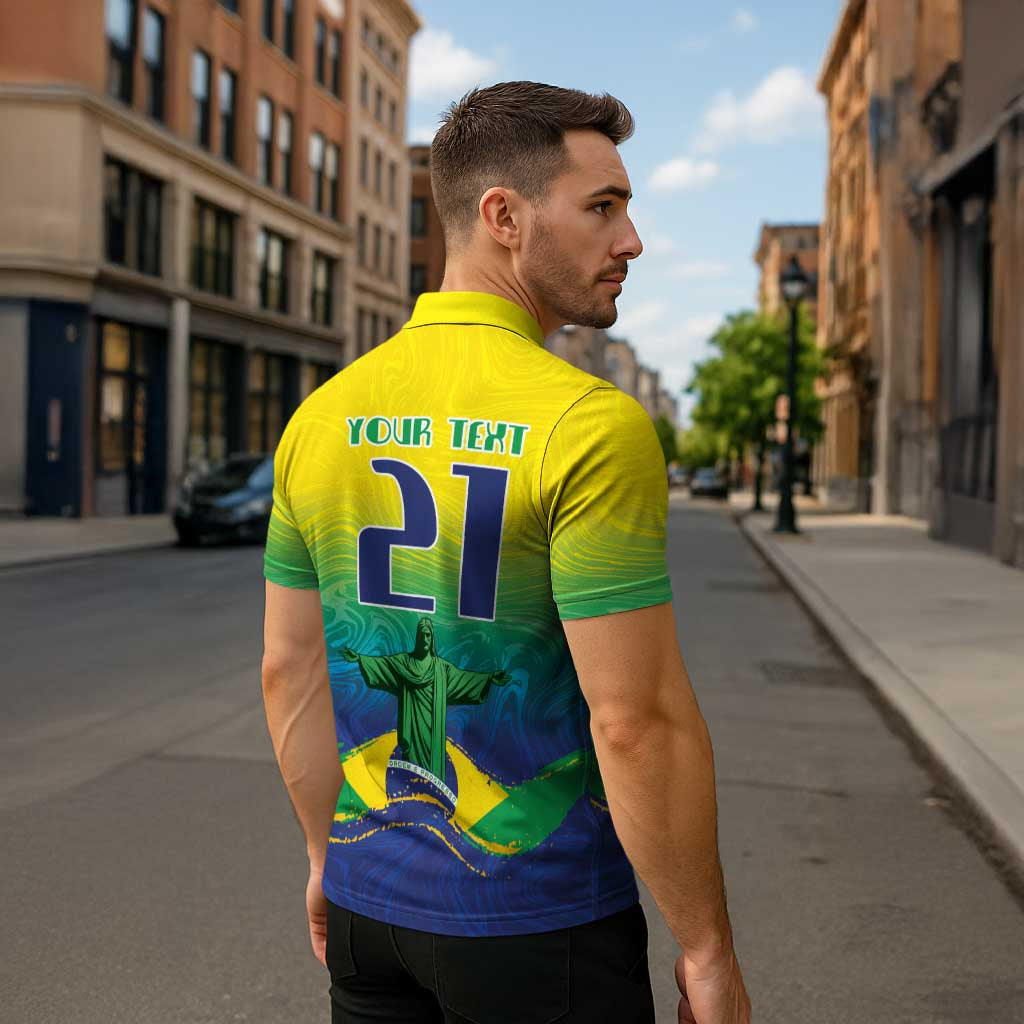 Custom Brazil WC26 Future Champions Zipper Polo Shirt Brasil Rumo Ao Hexa - Wonder Print Shop