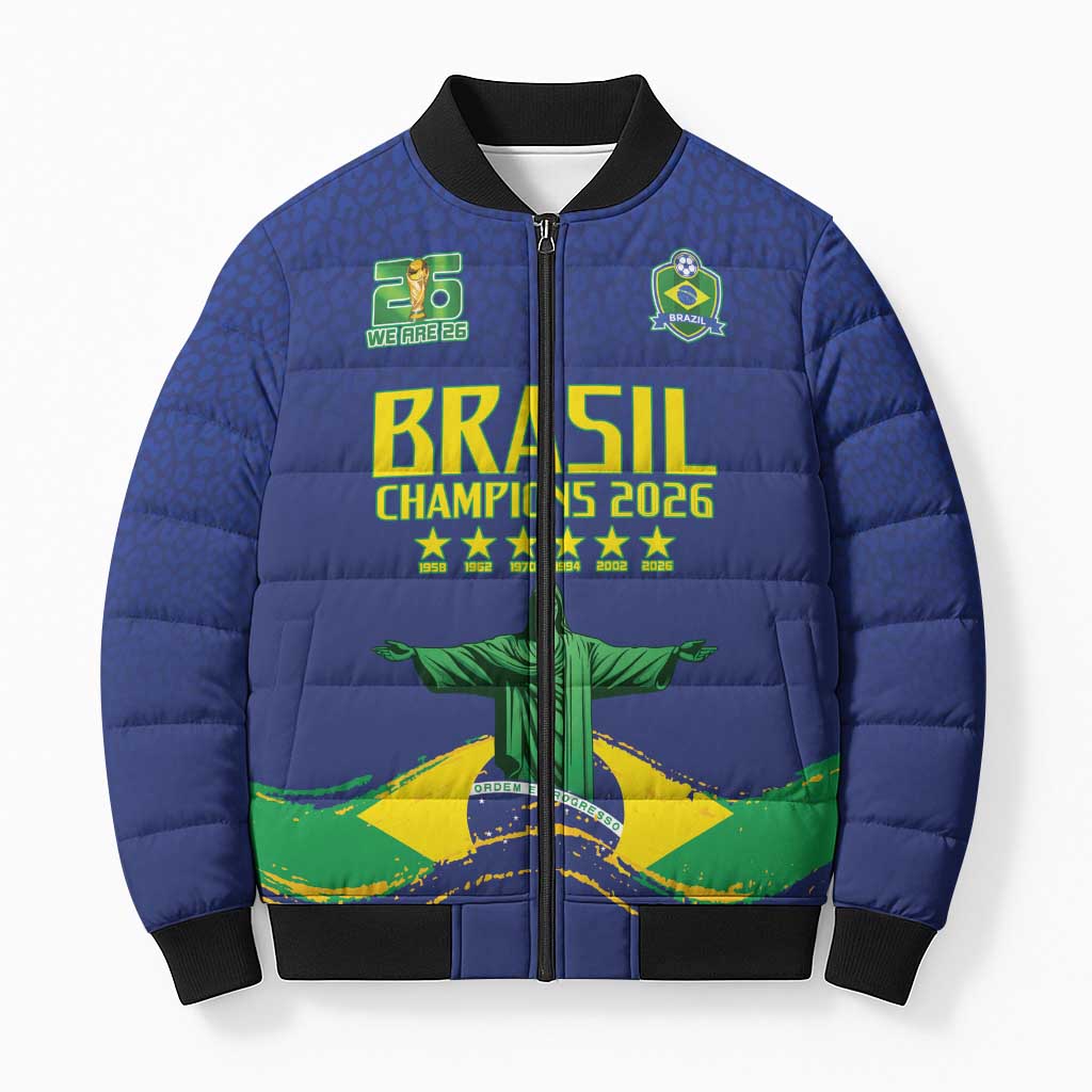Custom Brazil WC26 Future Champions Bomber Puffer Jacket Selecao Canarinho Comeback Story - Wonder Print Shop