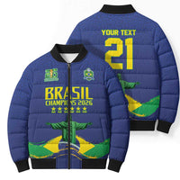 Custom Brazil WC26 Future Champions Bomber Puffer Jacket Selecao Canarinho Comeback Story - Wonder Print Shop