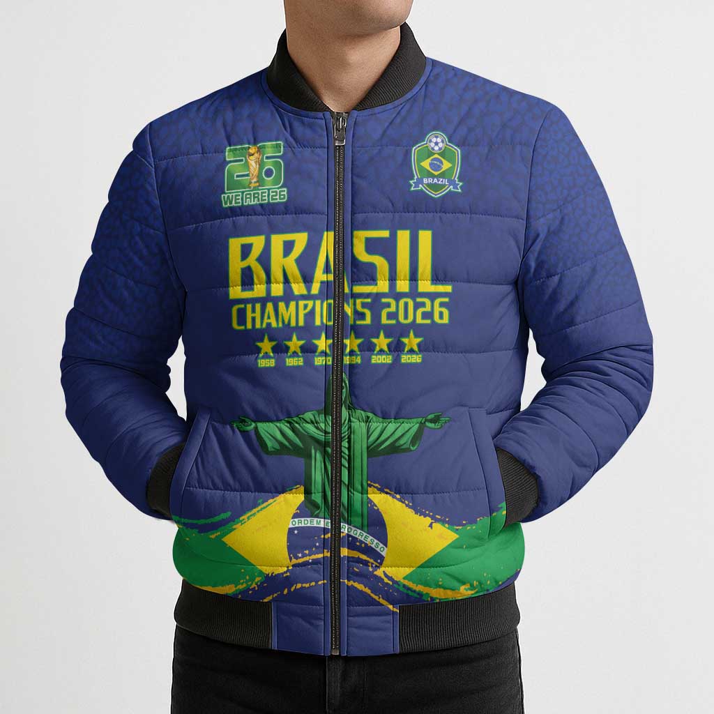 Custom Brazil WC26 Future Champions Bomber Puffer Jacket Selecao Canarinho Comeback Story - Wonder Print Shop