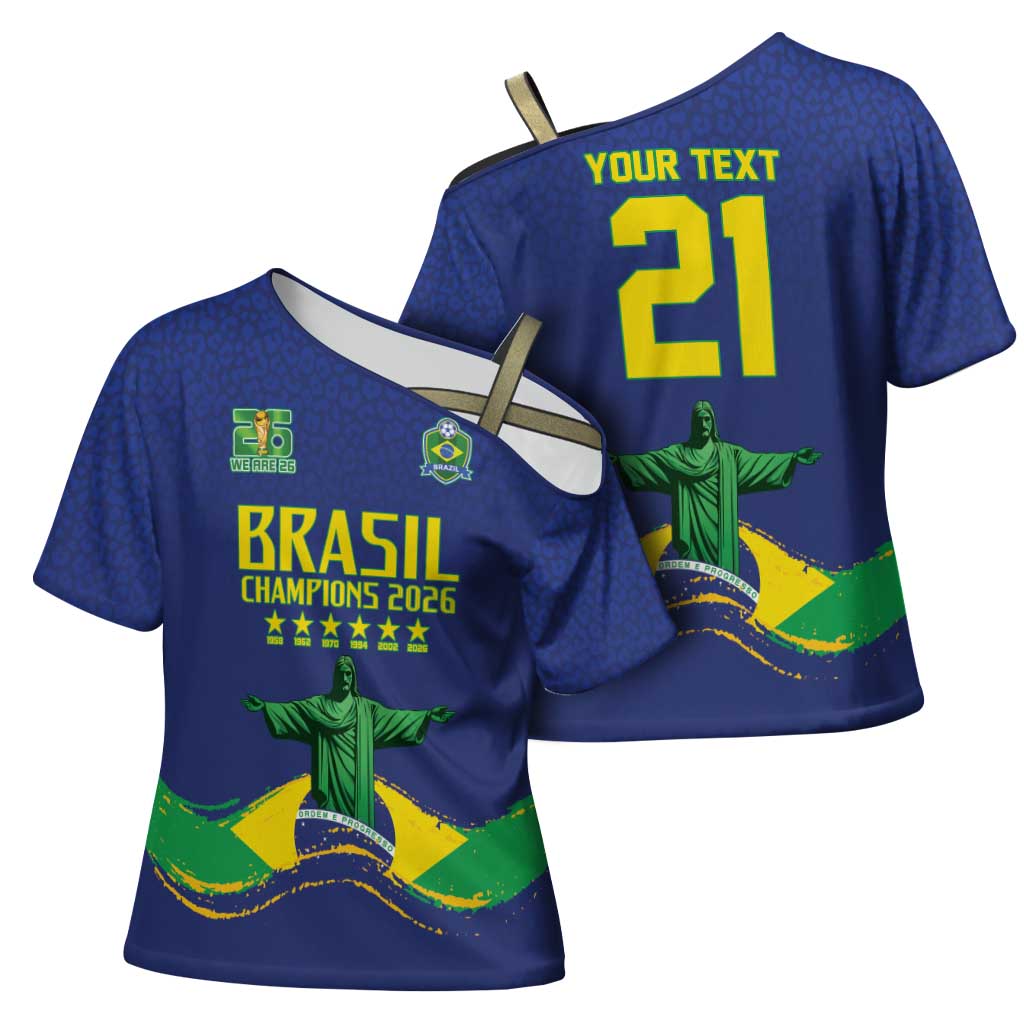 Custom Brazil WC26 Future Champions Cross Shoulder Shirt Selecao Canarinho Comeback Story - Wonder Print Shop