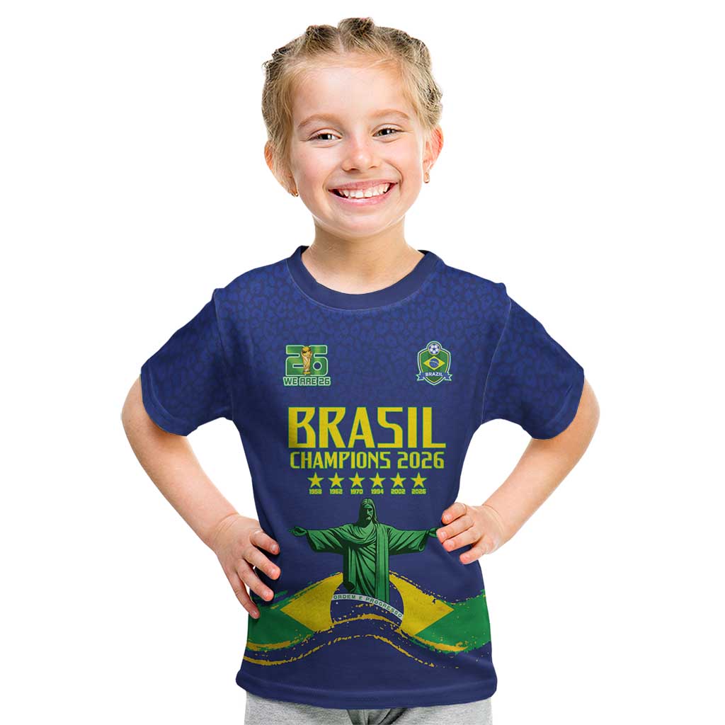 Custom Brazil WC26 Future Champions Kid T Shirt Selecao Canarinho Comeback Story - Wonder Print Shop