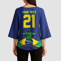 Custom Brazil WC26 Future Champions Kimono Sleeve Blouse Selecao Canarinho Comeback Story - Wonder Print Shop