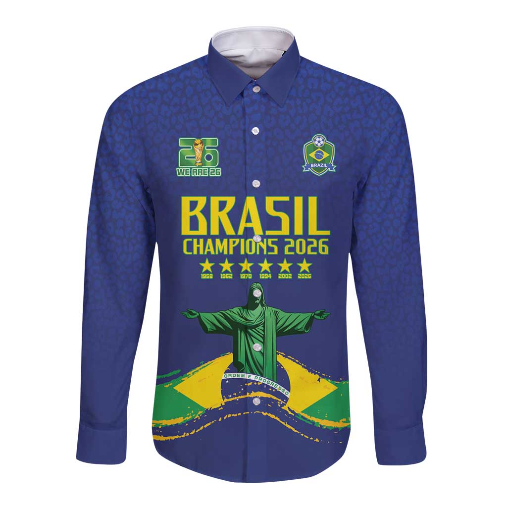 Custom Brazil WC26 Future Champions Long Sleeve Button Shirt Selecao Canarinho Comeback Story - Wonder Print Shop