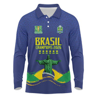 Custom Brazil WC26 Future Champions Long Sleeve Polo Shirt Selecao Canarinho Comeback Story - Wonder Print Shop