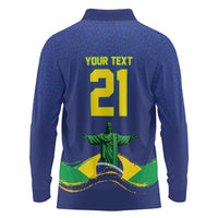 Custom Brazil WC26 Future Champions Long Sleeve Polo Shirt Selecao Canarinho Comeback Story - Wonder Print Shop