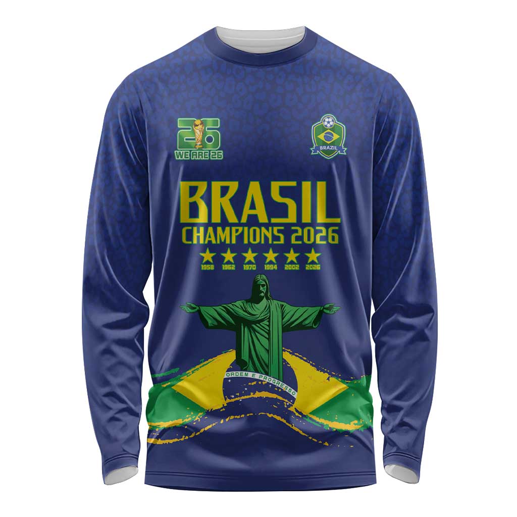 Custom Brazil WC26 Future Champions Long Sleeve Shirt Selecao Canarinho Comeback Story - Wonder Print Shop