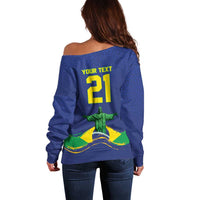 Custom Brazil WC26 Future Champions Off Shoulder Sweater Selecao Canarinho Comeback Story - Wonder Print Shop
