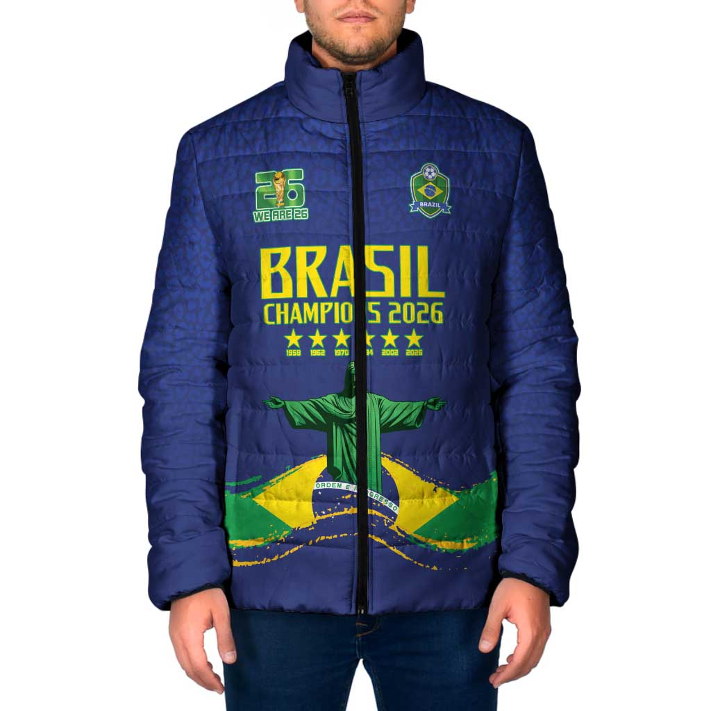 Custom Brazil WC26 Future Champions Padded Jacket Selecao Canarinho Comeback Story - Wonder Print Shop